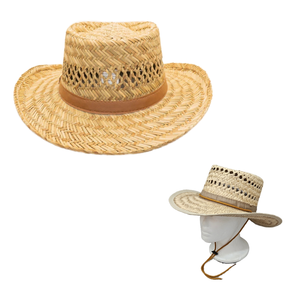 Retro DPC Dorfman Pacific Co. Handmade Rush Gambler 100% Straw Hat